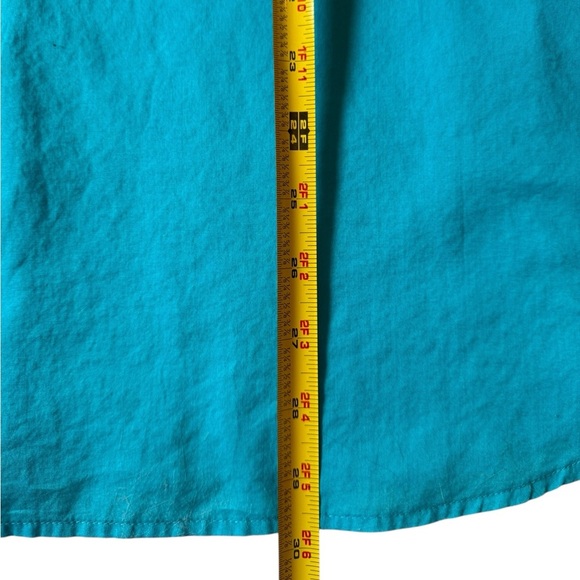 Chico’s Blue Cotton Lightweight Button Up Roll Tab Tunic Size XL - Picture 8 of 12